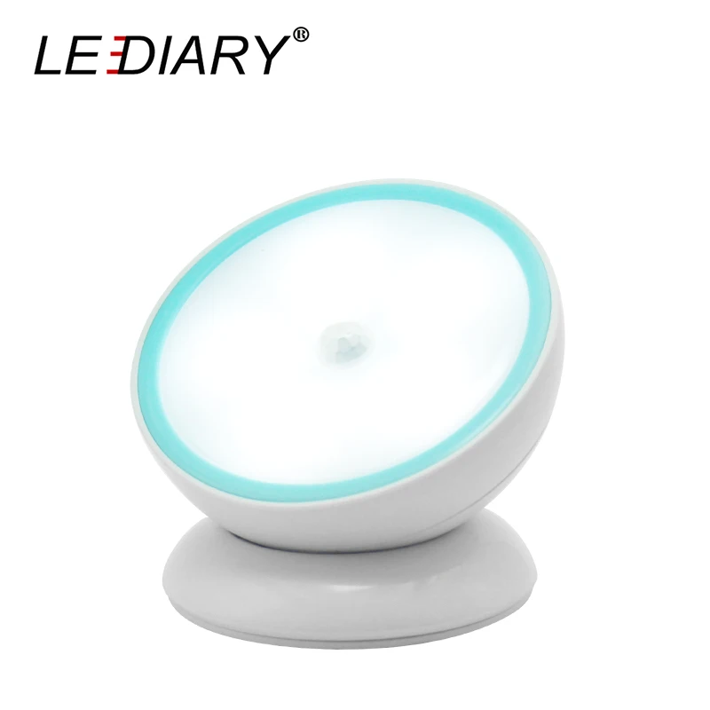 LEDIARY Новинка вращающийся инфракрасный датчик ночник перезаряжаемый