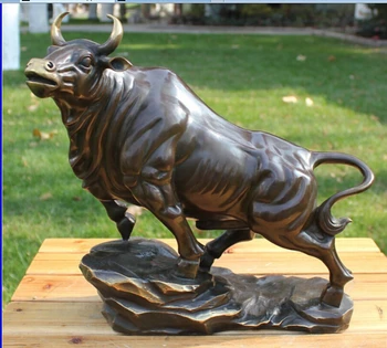 

free 12 China Bronze Copper Art Decoration Sculpture Lucky Bull Cow Cattle OX Statue fast