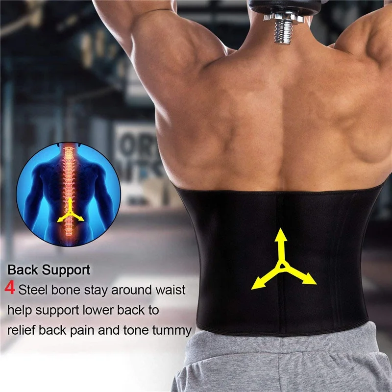 NINGMI Plus size S-6XL Mens Waist Trainer Hot Body Shaper Rubber Latex Corset Belly Band Strap Shapewears Weight Loss Slim Belts (4)