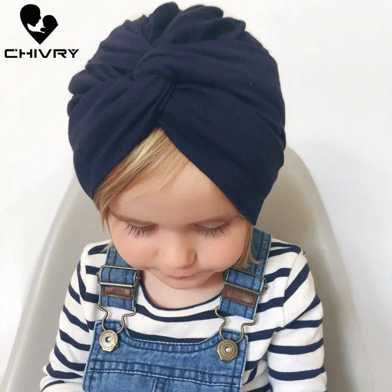 

Chivry Toddler Infant Baby Kids Cotton Turban Knot Soft Cross Hat Head Wrap Newborn Baby Boys Girls Headband Hair Accessories