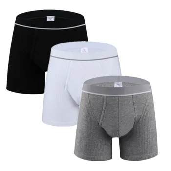 

3pcs/lot New Simple Boxer Mens Underwear Cotton Man Sports Shorts Stretchy Boxershorts calzoncillo hombre Boxer Solid Underpants