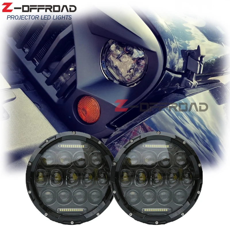 Для Jeep Wrangler Unlimited JK 2007-2014 налобный фонарь plug &amp play 7 дюймов светодиодные фары с DRL