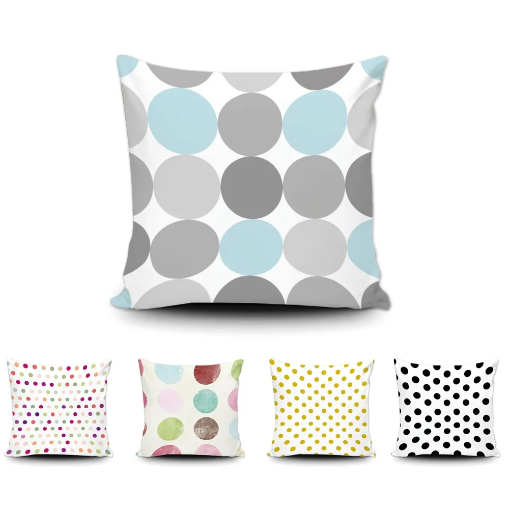Fashion Geometric Decorative Colorful Cute Dot Pattern Throw Pillow