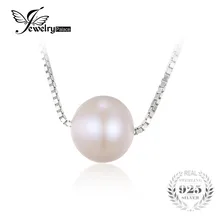 Jewelrypalace moda caja redonda 8.5mm perlas cultivadas de agua dulce collar de gargantilla cadena 925 joyería fina de plata de 18 pulgadas