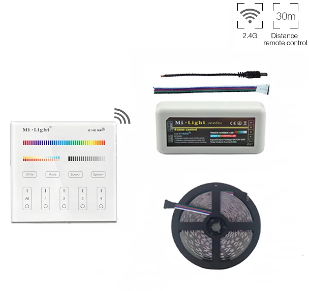 5 м/10 м/15 м/20 М 5050 RGBW RGBWW светодиодный светильник DC12V+ Mi. ight 2,4 г RGBW светодиодный контроллер+ B4 настенный светодиодный пульт дистанционного управления