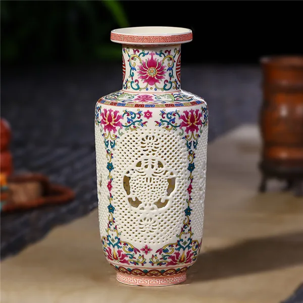 Антикварная керамическая ваза Цзиндэчжэнь, китайская ваза для пирсинга, свадебные подарки, предметы домашнего интерьера ручной работы - Цвет: 10