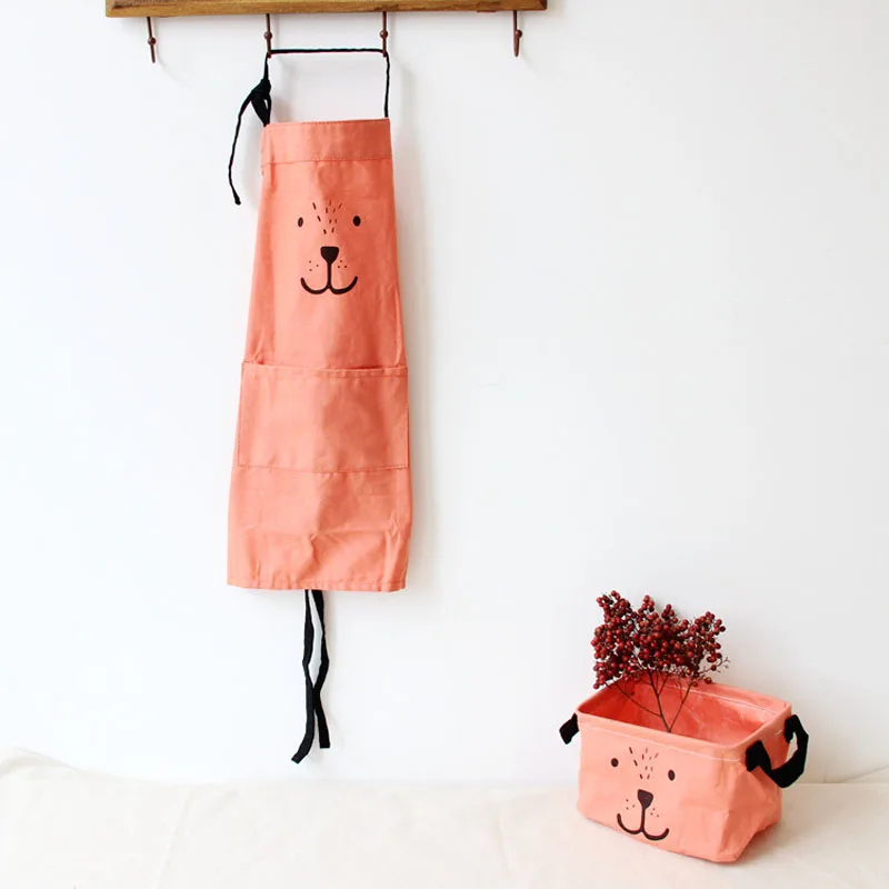 Cartoon Parent-child Cotton Apron Kitchen Anti-fouling Waterproof Baking Painting Work Clothes Women Kids Aprons (9)