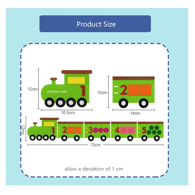 DIY Мини поезд математические игрушки дошкольное образование по методу Монтессори помощь для детского сада Играем ручками ткань игрушка