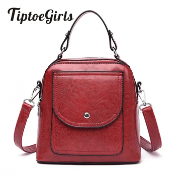 

Oil Wax Leather Ladies Handbag New Fashion Shoulder Bag Casual Wild Messenger Bag High Capacity