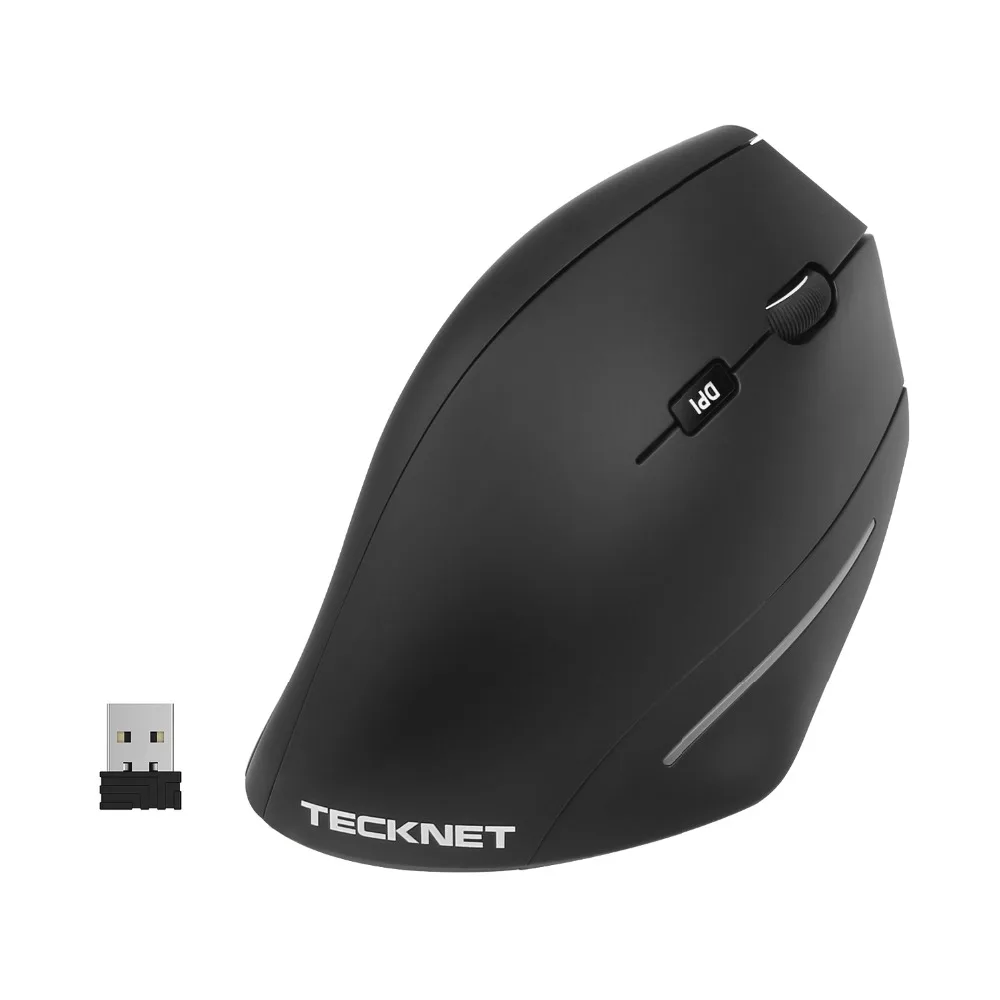 

TeckNet 2018 new 2.4G Nano Vertical Ergonomic Optical Mouse 3 Adjustable DPI Levels 2000/1500/1000dPi 6 Buttons for pc computer