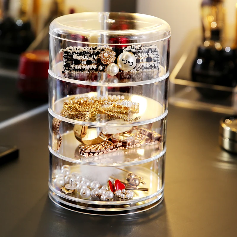 Продажа М круглый макияж Органайзер Пластиковый вращающийся макияж коробка для хранения хлопок sweb маленькая коробка C45