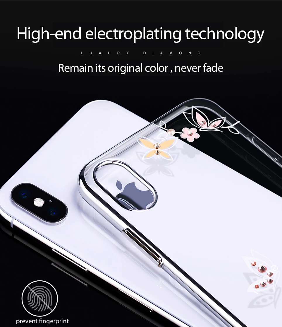 KINGXBAR for iPhone Xs Max Flower Case for iPhone Xs Case Thin Transparent for iPhone Xs Max Cover Luxury Crystal from Swarovski (7)