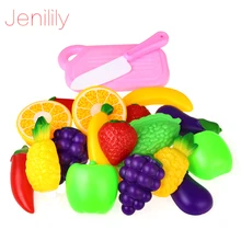 Jenilily 11 шт./компл. дети играют дома игрушки красочные детские фрукты резки пластиковые Кухонные игрушки набор для детей Детские игрушки узнать много