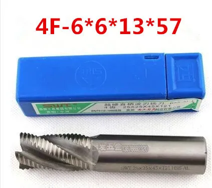 

Free Shipping 5pcs HSS-AL 4Flute Rough machining 6x6mm End mill wave edge milling cutter Machine Milling Machinery Cutting tool