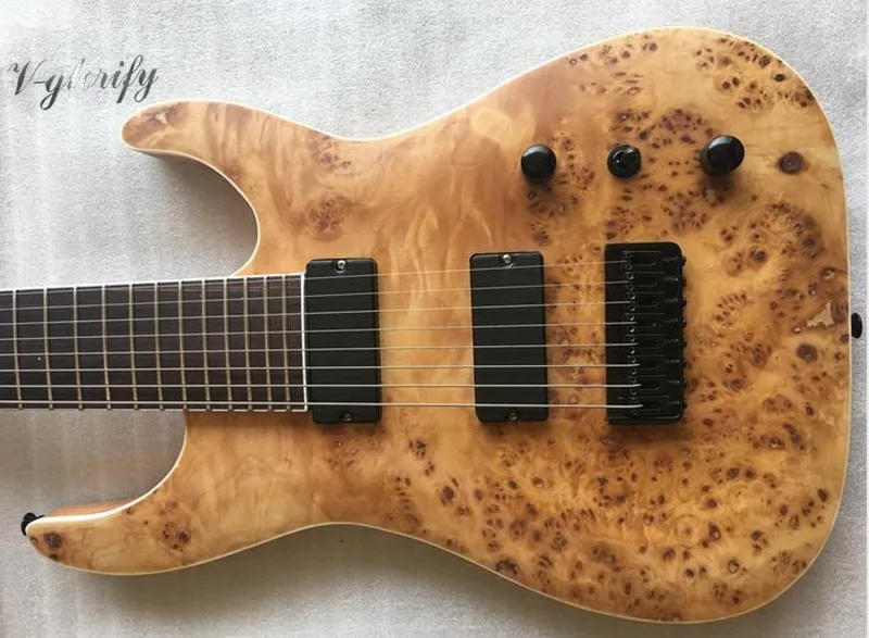 

free shipping good quality mahogany solid wood 8 string electric guitar