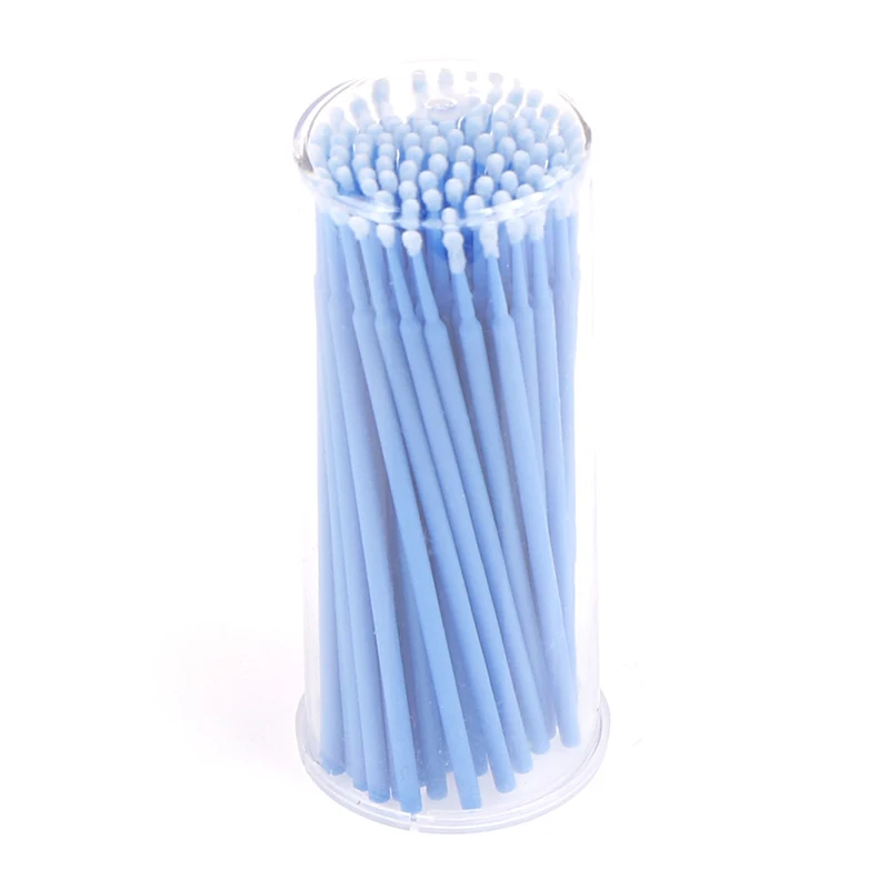100 шт./упак. одноразовые зубные микро щетки Microbrush аппликаторы для ресниц для наращивания удалить накладные ресницы Pro ватный тампон - Цвет: Темно-синий