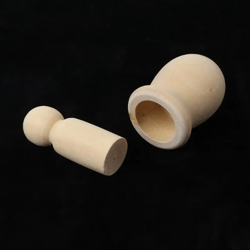 

10pcs/Set Peg Doll Wooden Unfinished DIY Decoration Painting Crafts Kids More Durable