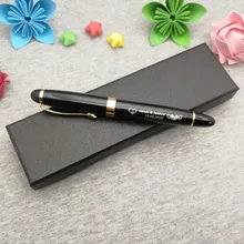 Горячее предложение, уникальный подарок на день рождения, ручка для сувениров на свадьбу, черный корпус с золотым зажимом, на заказ, ваше имя, бесплатно, на корпус ручки или колпачок