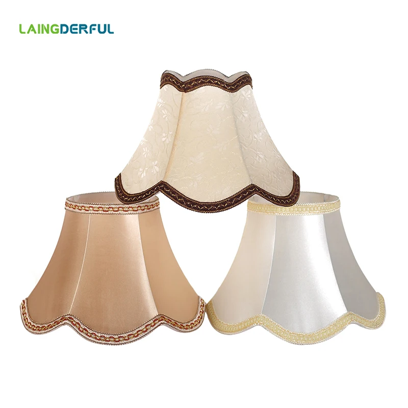 3 Colors Nordic Style Ripple Lampshade Art Deco Fabric Lamp Shades for Table Lamps Light Shade for E27 Floor Lamp Wall Lamps