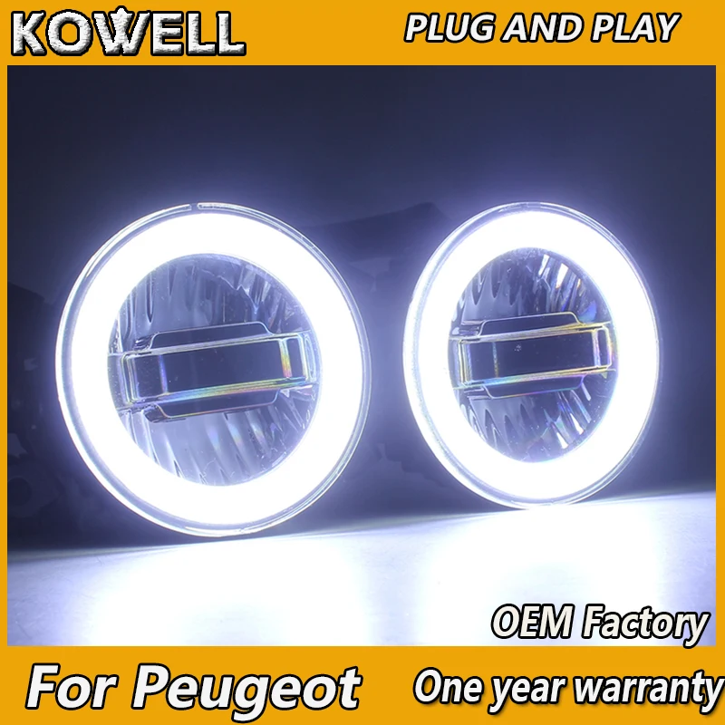 KOWELL стайлинга автомобилей для Peugeot 206 207 301 307 308 408 508 светодиодный туман светильник