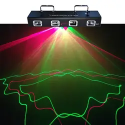 Sharelife 4 объектива Красный Зеленый луч с эффектом DMX подчиненная узор лазерный луч Главная Gig вечерние DJ этап Освещение звук Авто 505RG