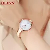 OLEVS vestido de cerámica reloj de pulsera de mujer de lujo de oro rosa relojes de pulsera Japón importado relojes de cuarzo relogo femenino nuevo ► Foto 2/6