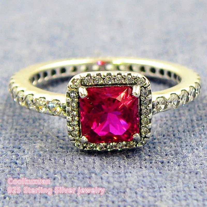 

2018 Valentine's Day Timeless Elegance Rings Synthetic Clear CZ 100% Authentic 925 Sterling-Silver-Jewelry Free Shipping