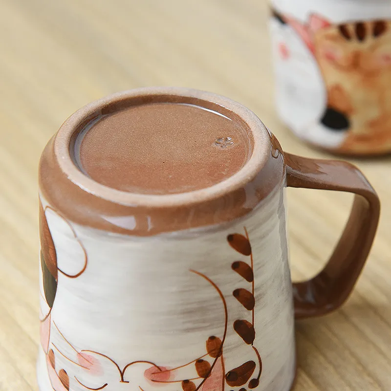 

Japanese style lovely cat three brothers mug cup hand painted underglaze coffee cup tea cup B