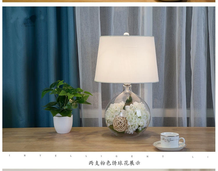 Candeeiro de Mesa de Vidro Lâmpada de Mesa Nórdico Moderno Flores Decorar Cabeceira Noite Jardim Americano Criativo Simples Lampara pé 10 Cheap Luminárias de mesa