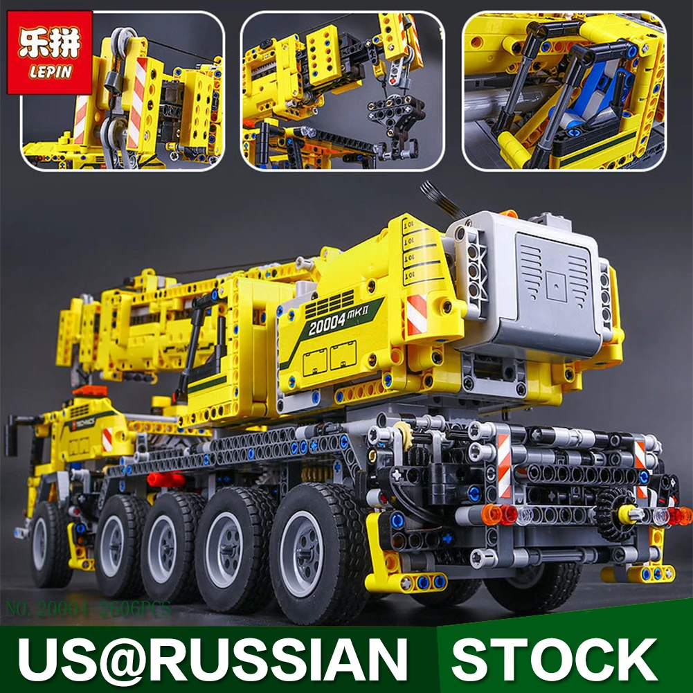 

LEPIN 20004 2606Pcs Technic Motor Power Mobile Crane Mk II Model Building Kits Blocks Bricks Christmas Gift Toy