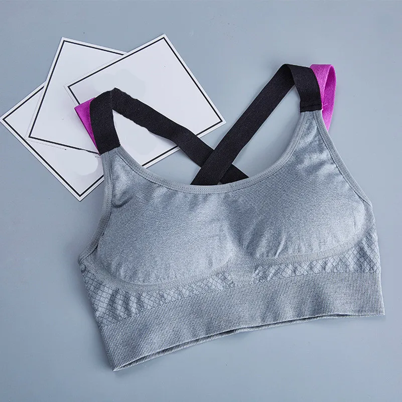 Fitness Bras For Gyms Wire Free Back Cross Shockproof Women Seamless