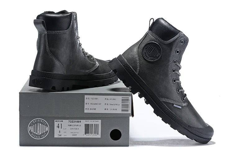 PALLADIUM Pampa/классические кроссовки, Высокая мужская парусиновая обувь, модная Стильная однотонная повседневная обувь на плоской подошве со шнуровкой, 40-44