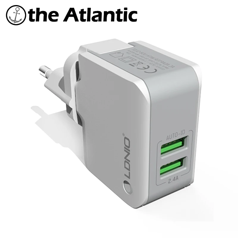 

LDNIO A2203 Dual 2 Port USB Plug 5V 2.4A Quick Charger US EU UK AU Power Socket Smart Current For iPhone iPad Android