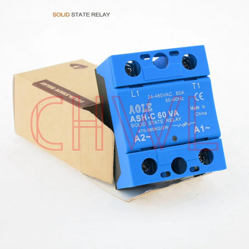 

High Quality 1pcs Solid State Relay Module ASH-C 60VA 60A /250V Extermal control potentiometer Input 24-480VAC Output