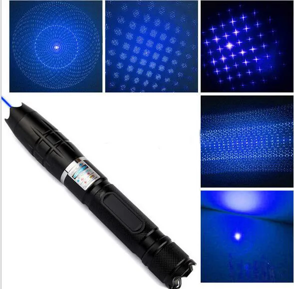 Высокая Мощность синий лазерный указатель 450nm лазер ручка регулируемый фокус горящая спичка горит сигареты с 5 звезд шапки