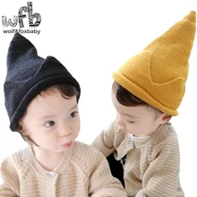 Розничная ; Размер 40-50 см; Круглая Шапка; вязаная шерстяная шапка с короной; теплая Модная детская одежда для малышей; сезон весна-осень-зима