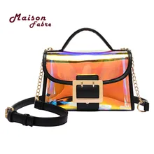 Новинка, женские прозрачные сумки на застежке, сумка на цепочке для телефона, летняя сумка через плечо, роскошная сумка через плечо, дизайн