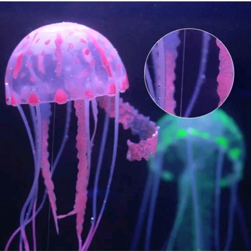 

1pc Aquarium Decoration Glowing Effect Artificial Jellyfish Fish Tank Mini Submarine Ornament Fish Tank Decoration