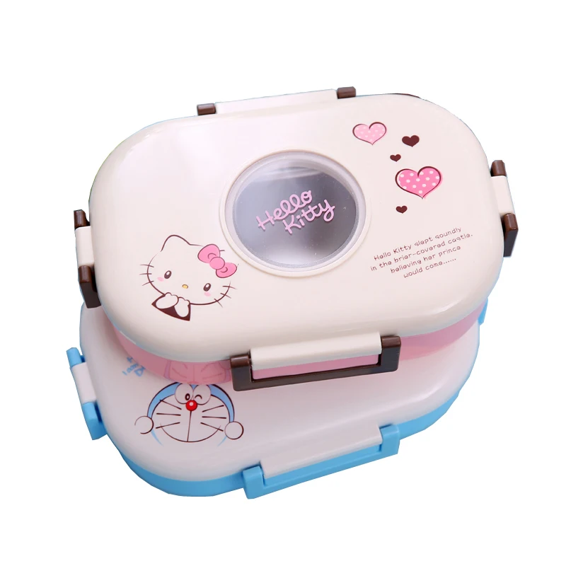 

Cartoon Hello Kitty Kawaii Food Container Stainless Steel Portable Children Bento Box Japanese style Lunchbox For Student Kids