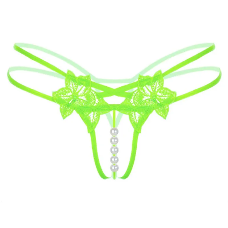Sexy Pendant Lady Pearl G String V-String Women Panties Low Waist Underwear 06