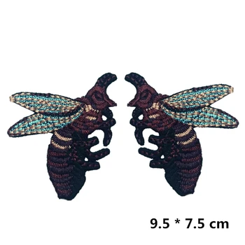 

1pair Exquisite Embroidery Bees Patches No Glue DIY Clothing Accessories RS1073