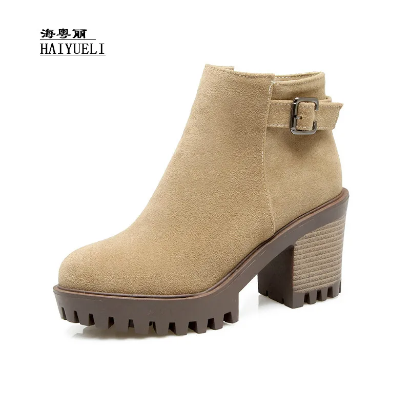 

Fashion Women's Shoes Autumn Winter Boots Thick Heel High Heels Shoes Ankle Boots