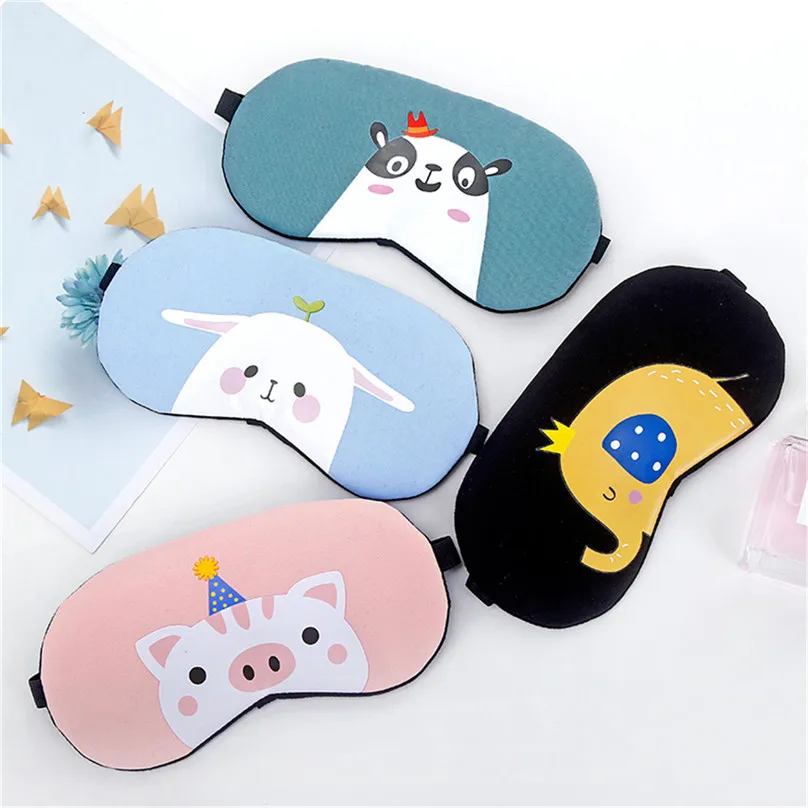 Cute Sleeping Eye Mask Nap Cartoon Soft Padded Sleep Travel Shade Cover Rest Relax Sleeping Blindfold Shading eye masks #4M06  (8)