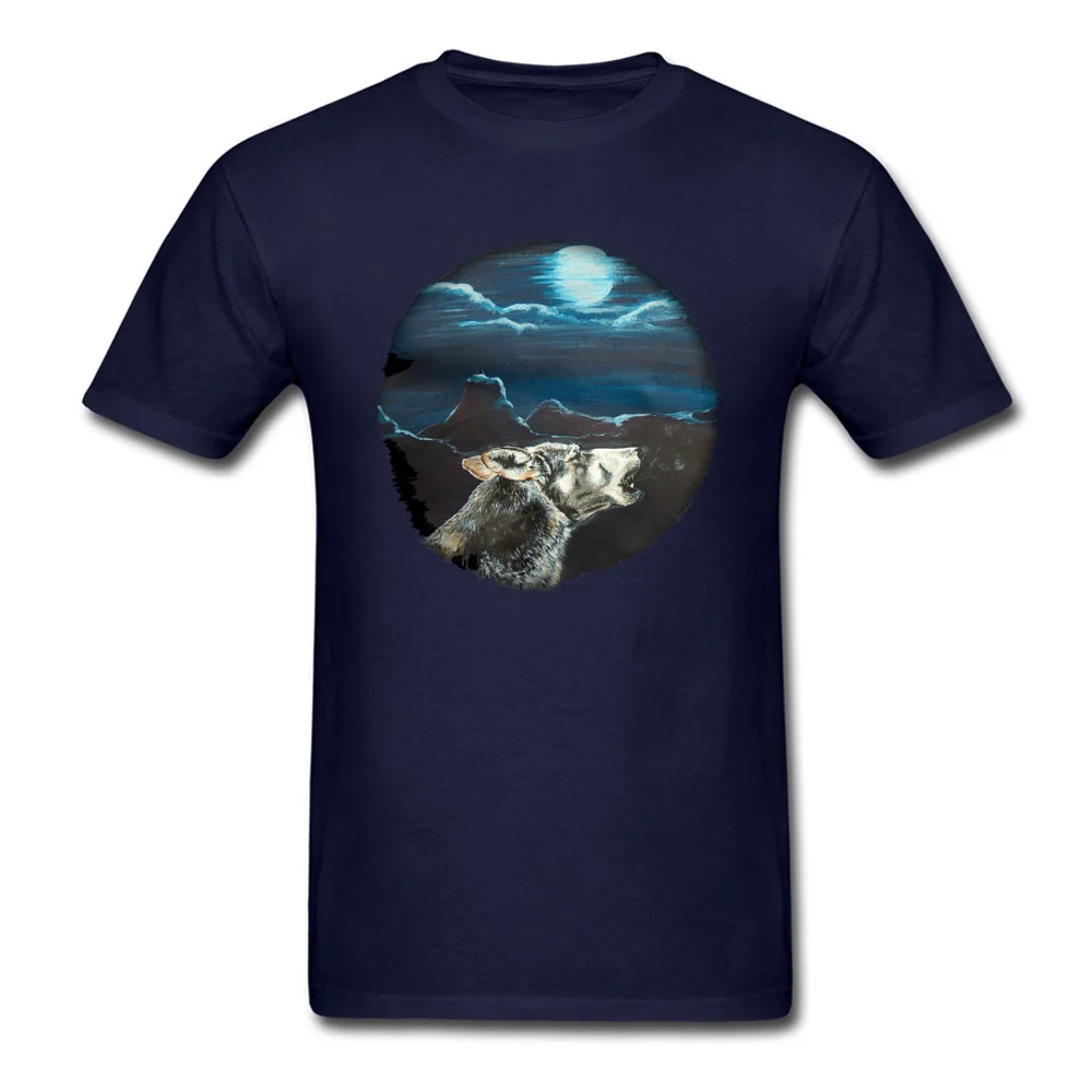Moon of the Wolf Crewneck T Shirt Summer Fall Tops & Tees Short Sleeve Cheap All Cotton Print Tees Gift Youth Top Quality Moon of the Wolf navy