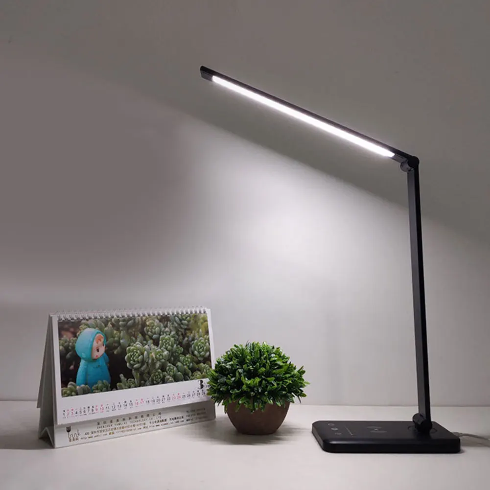 

2019 hight quality Folding Table Light Aluminium Alloy Adjustable LED Reading Desk Lamp with Wireless Charger #2