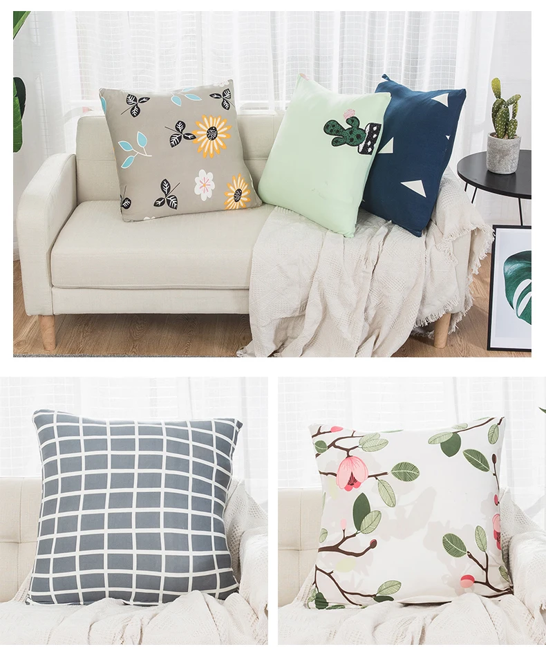 Knitted Cushion Cover Decorative Pillow Case Linen Square 45  45 Printed Pillowcase for Home Chair Decor and Car (7)
