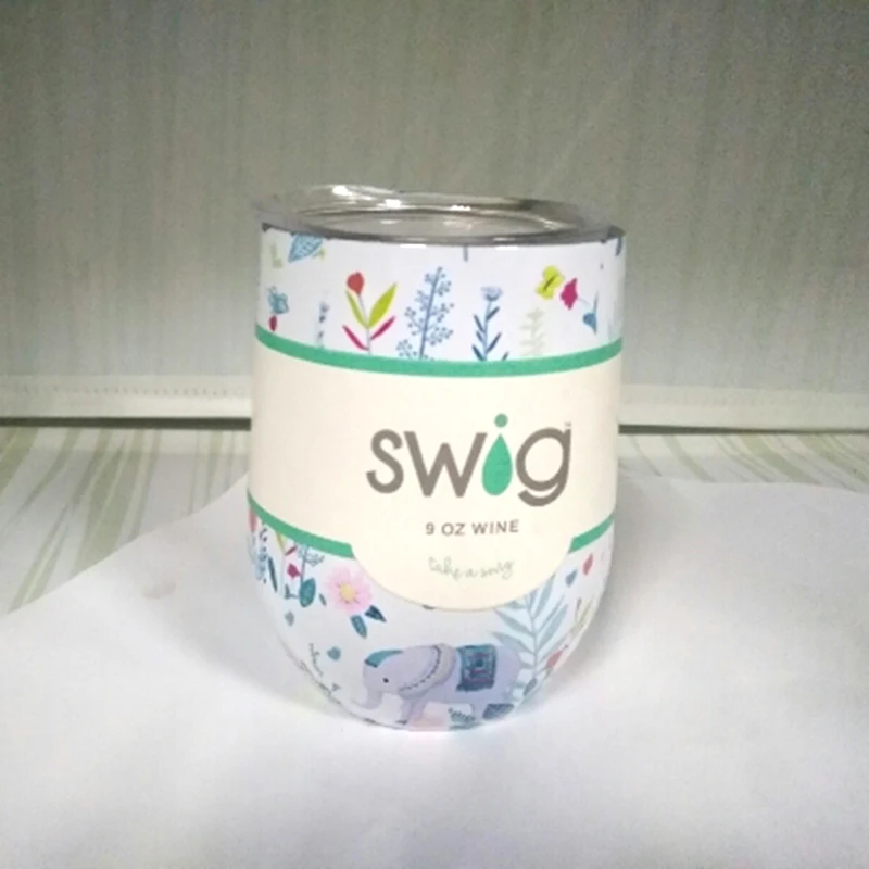 Swig Wine Cup Champagne Beer 9oz 6oz Camo With Lids Termos Stemless Flute Stainless Swig Tumbler Thermos Vacuum Flask Insulated