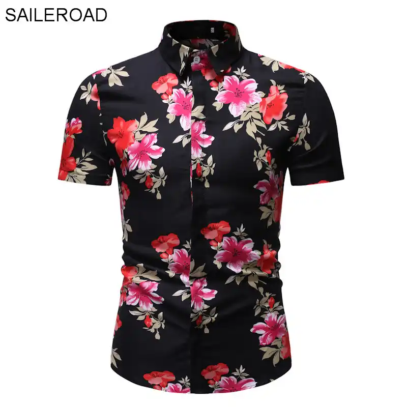 camisetas con flores para hombre