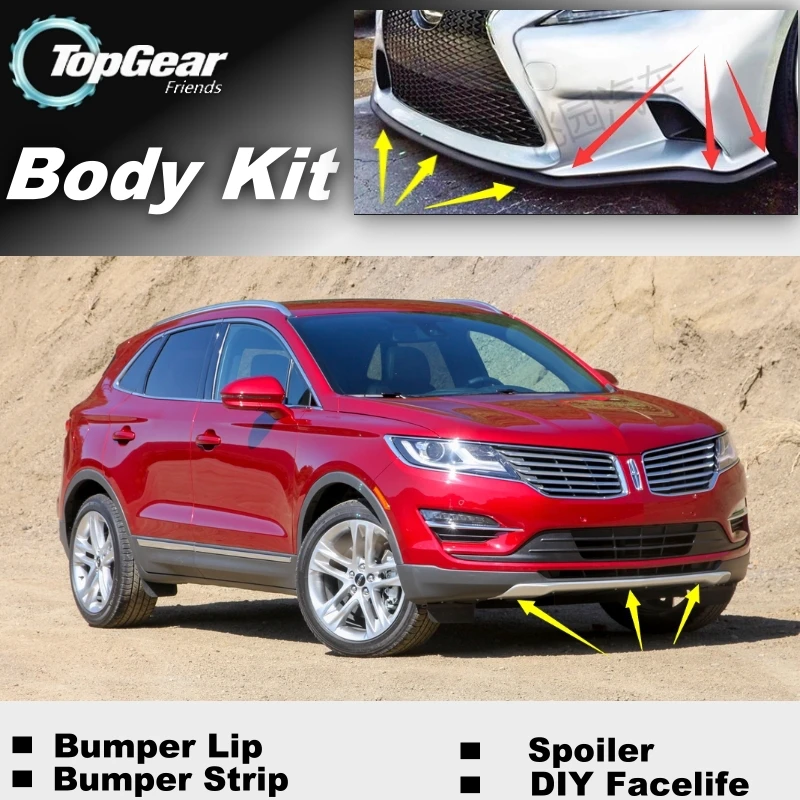 

Bumper Lip Deflector Lips For Lincoln MKC 2014 2015 Front Spoiler Skirt For TopGear Friends to Car View Tune / Body Kit / Strip