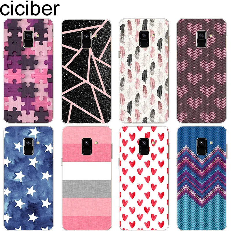 

ciciber Phone Case for Samsung A7 A5 A6 A8 A9 A3 2018 2017 2016 Star Cover for Galaxy C7 C5 C9 PRO Soft TPU Love Feather Pattern